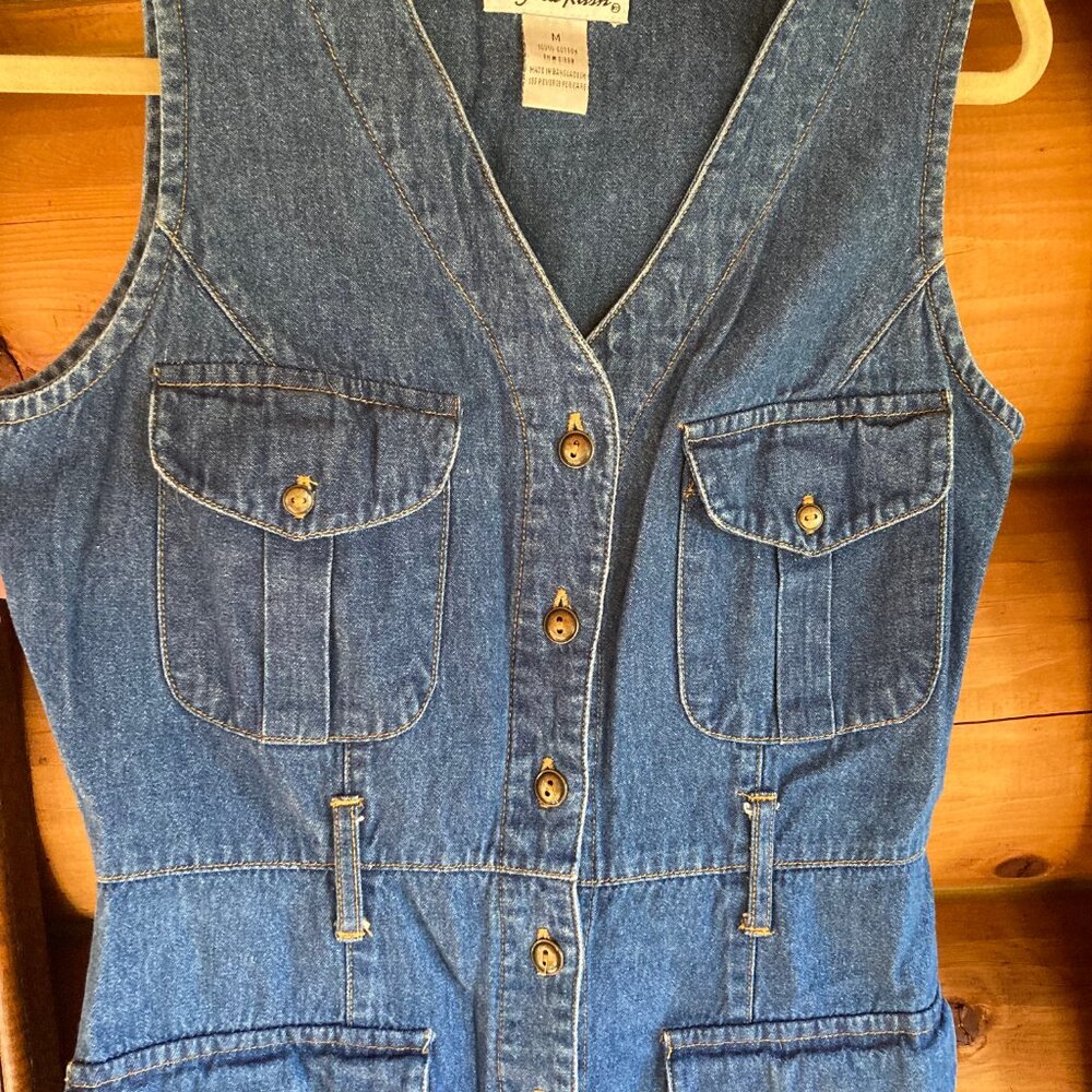California Gold Rush Vintage Denim Sleeveless Dress